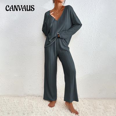 Большие размеры Женская осенняя домашняя одежда с длинными рукавами, брюки, комплект из двух частей пижамы