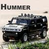 1/24 Hummer H2 Alloy Car Model Diecasts Metal Toys Vehicles High Simulation Sound Light Collection Kids Exclusive Birthday Gifts