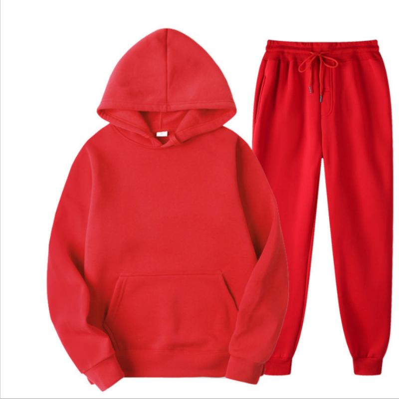 Sports Suit Autumn Winter Tracksuit Casual Solid Sportswear Running Jogging Suits Hoody Sweatpants 2pcs Sets