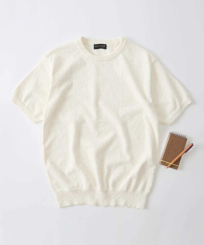 ANALOG MOOD Airy Cooling Round Short Sleeve Knit (Ivory)
