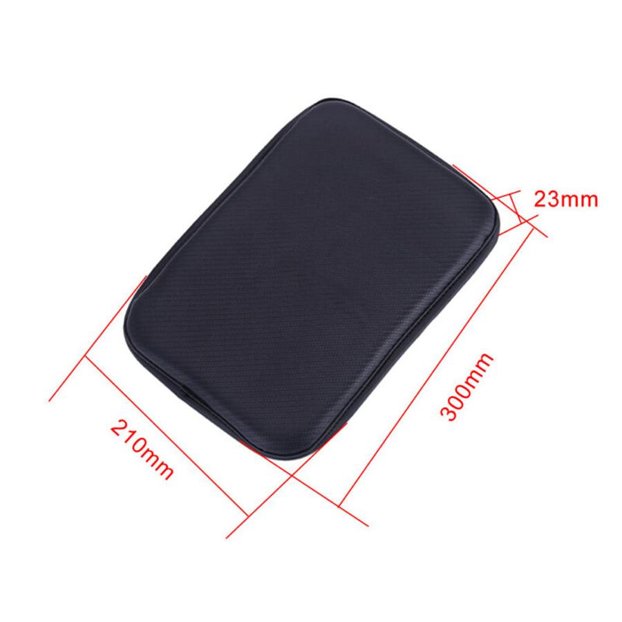 Black PU Leather Car Armrest Pad Center Console Box Cushion Mat Cover Protector
