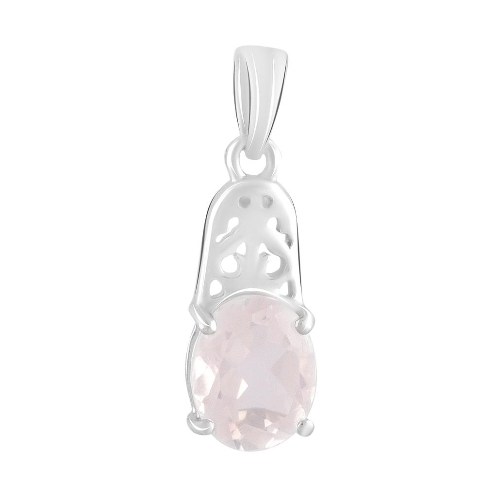 Silver Pendant with Rose Quartz 1.27ct (2124276)