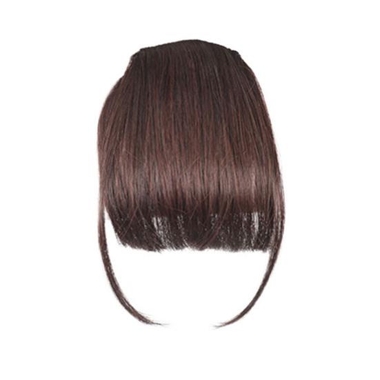 Women Clip-in Bangs Natural Wispy Forehead Hair Extensions Faux French Bangs Girls
