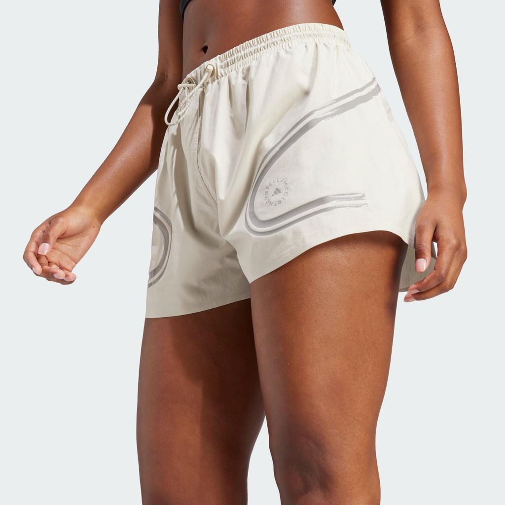 Adidas Женские шорты с эластичным поясом и логотипом X Stella Mccartney SS23 Off-White II3239