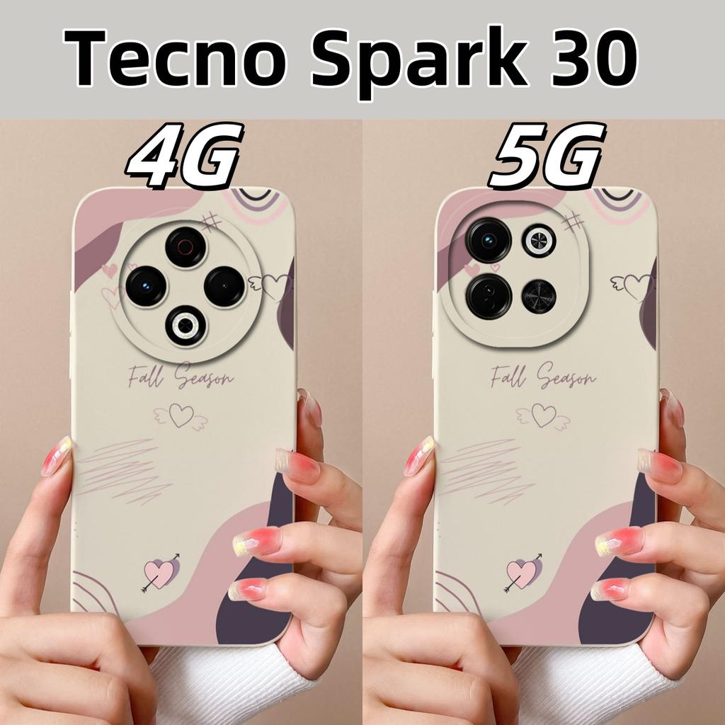 Чехол для Tecno Spark 30 Pro 30C Задняя крышка с рисунком Сердце для Tecno Spark 30C 4G 5G Полная защита Мягкие чехлы из жидкого силикона для телефона