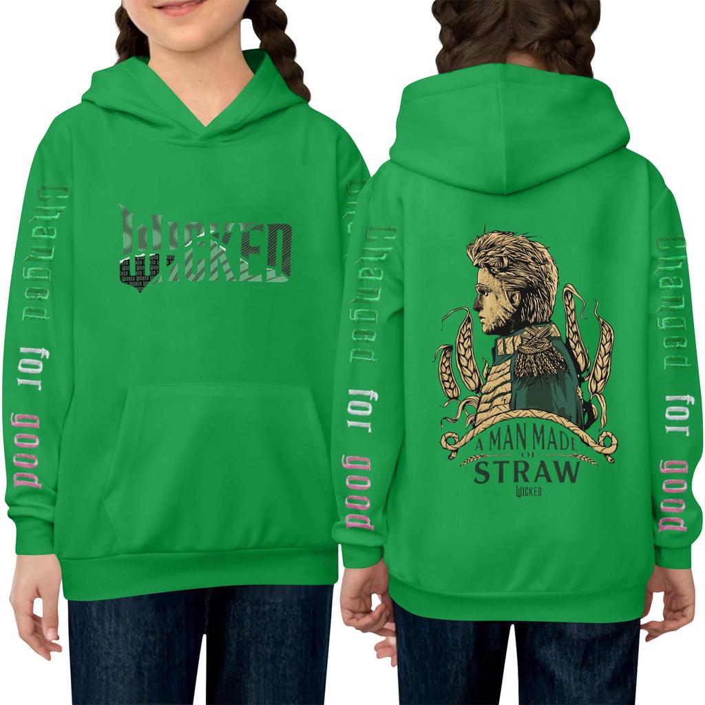 Детский пуловер с длинным рукавом, свободного кроя, с принтом букв, капюшоном на шнурке