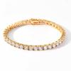 European And American Tennis Chain Zircon Bracelet Trendy Brand Hip-Hop Copper Plated 18K Gold Men'S Bracelet Jewelry