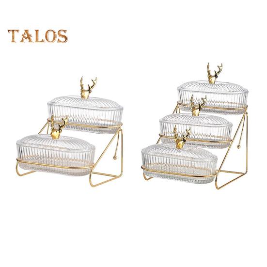 3-уровневый поднос для сухофруктов с подставкой для орехов, стильная крышка из лося, прочная пластиковая железная рама, фруктовая тарелка, модный скандинавский поднос для закусок, фруктов и конфет