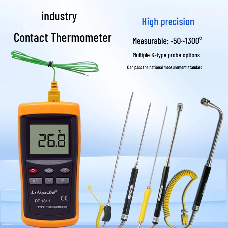 K-Type Digital Thermocouple Thermometer with Probe - High-Precision Industrial Temperature Meter.
