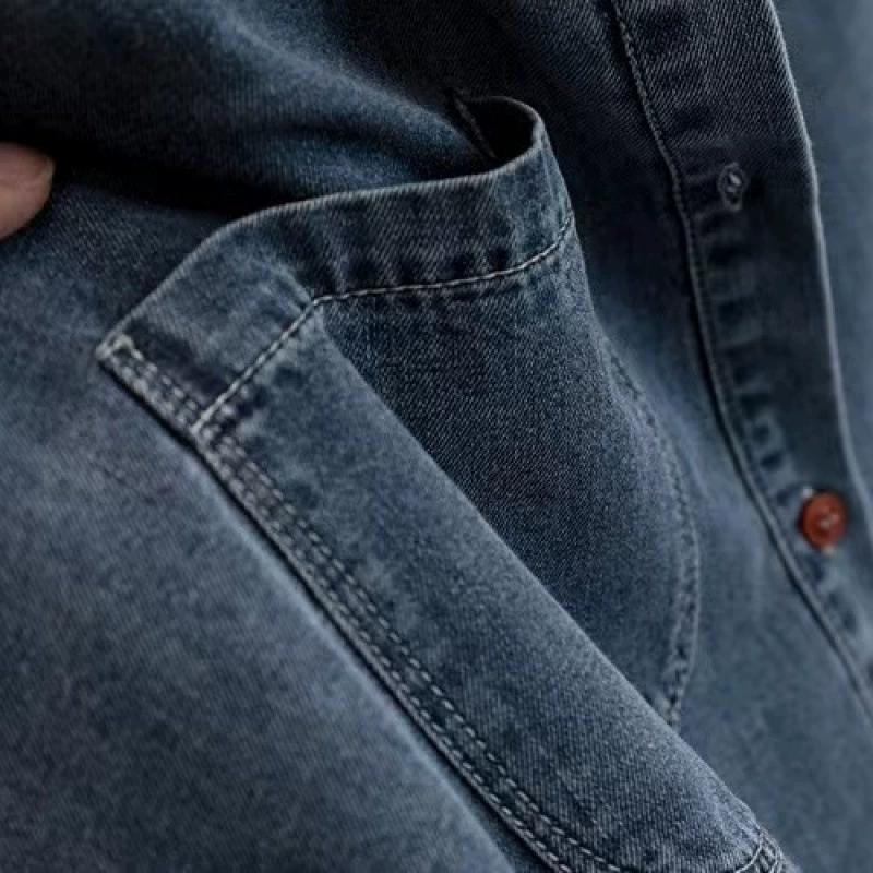 Женская весенне-летняя свободная джинсовая рубашка с короткими рукавами в стиле ретро, простая повседневная блузка в стиле темперамент