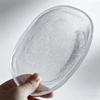 Exquisite Glass Dessert Dish Oval Shape Spit Bone Plate Simple Cold Dishes  Restaurant