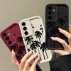 Черный чехол из кокосового дерева для телефона Samsung S24 FE S23 Ultra S22 S21 FE S20 A55 A54 A53 A52 A35 A34 A15 A14 противоударный силиконовый мягкий чехол