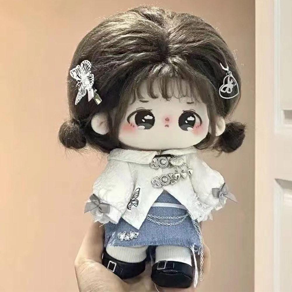 Креативная кукла 20 см Одежда Бело-синий Игра в домик Блузка Брюки Костюм Сменное платье Игра Фото реквизит Мини школьный костюм Подарок
