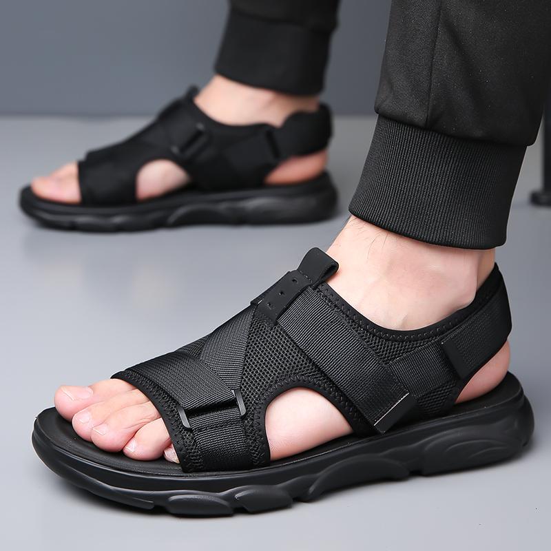Fashion Thick Soled Sandals Men's Tide Summer Style Mesh Outdoor Hiking Leisure Sports Hollow Out Sandals Comfort Breathable Beach Shoes