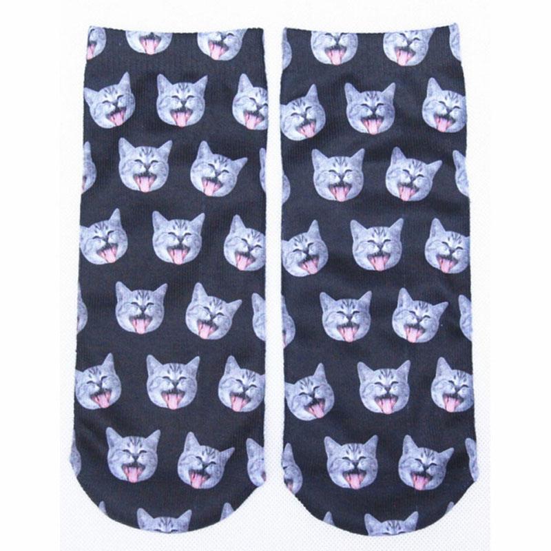 Новый 3D-принт с изображением животных, тигра, панды, кошки, собаки, льва, конфет, мяса, искусства, красочные женские забавные носки, новинка, подарок, дропшиппинг