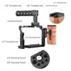 Andoer Camera Video Cage + Top Handle + Side Wooden Grip Kit Aluminum Alloy with Dual Cold Shoe