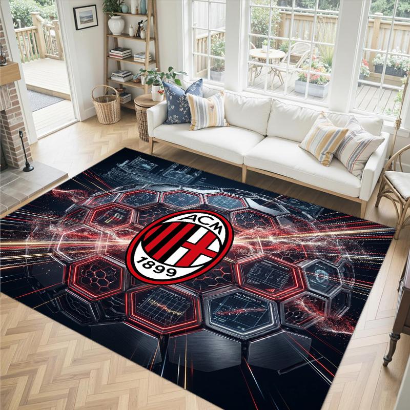 Дизайн AC Milan Кристальный Велюровый Ковер Уютный Не?Нескользящий ковер с принтом для спальни, гостиной, прихожей