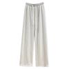 Extra Thick Oatmeal Cashmere Wide Leg Pants for Petite Women - Autumn Winter Style