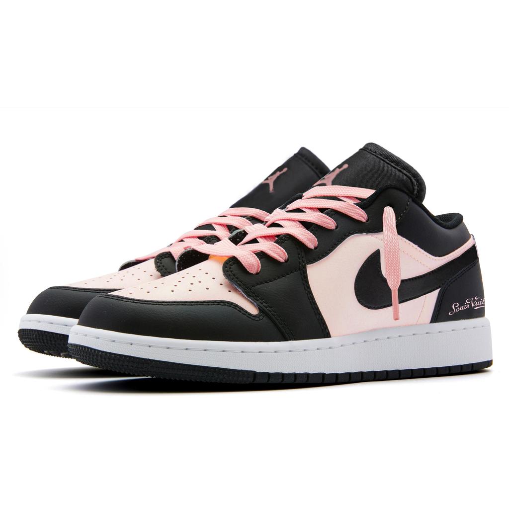 Jordan Air Jordan 1 Износостойкие Низкие Винтажные Баскетбольные Кроссовки Женские Черно-Розовые DC0774-101(Команда973-)