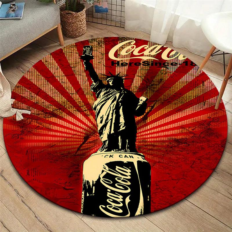 Coca Round Area Rug,Carpet Rug for Living Room Bedroom Sofa Playroom Decor,Non-slip Floor Mat