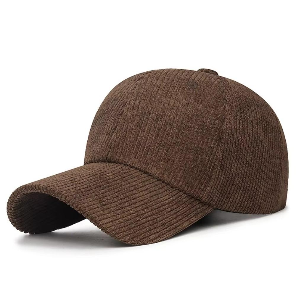Solid Color Duckbill Cap Corduroy Baseball Cap Casual Unisex Cap