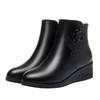 Mom Shoes Short Boots Cotton Shoes, New Autumn and Winter Velvet Warm Leather Shoes,    and Elderly Wedge Heel Women's Shoes