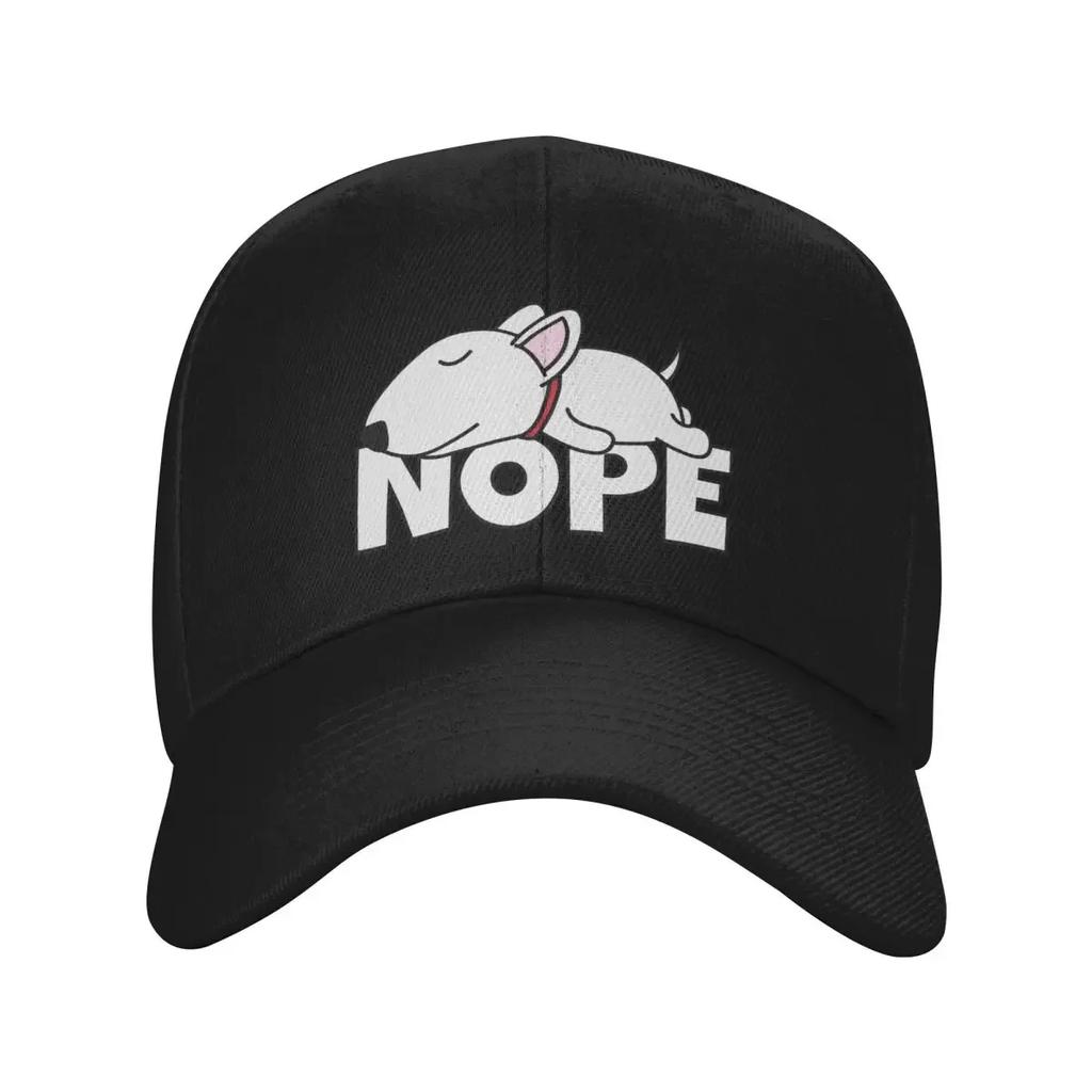 Персонализированная Крутая Кепка-Бейсболка с Бультерьером 'Nope' Женская Унисекс Регулируемая Взрослая Кепка для Папы Летняя Кепка от Солнца