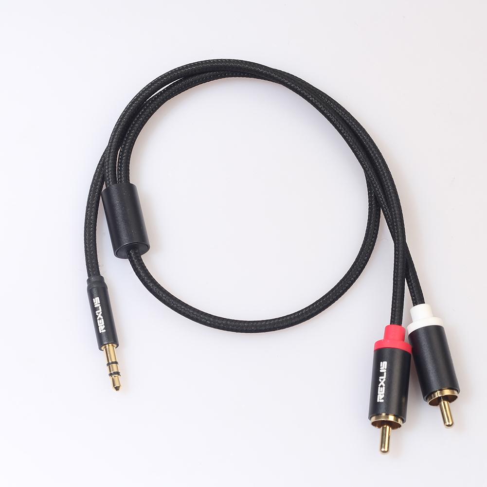 Мужской 3,5 мм 2RCA к мужскому стерео AUX аудиокабель адаптер шнура для динамика телефона
