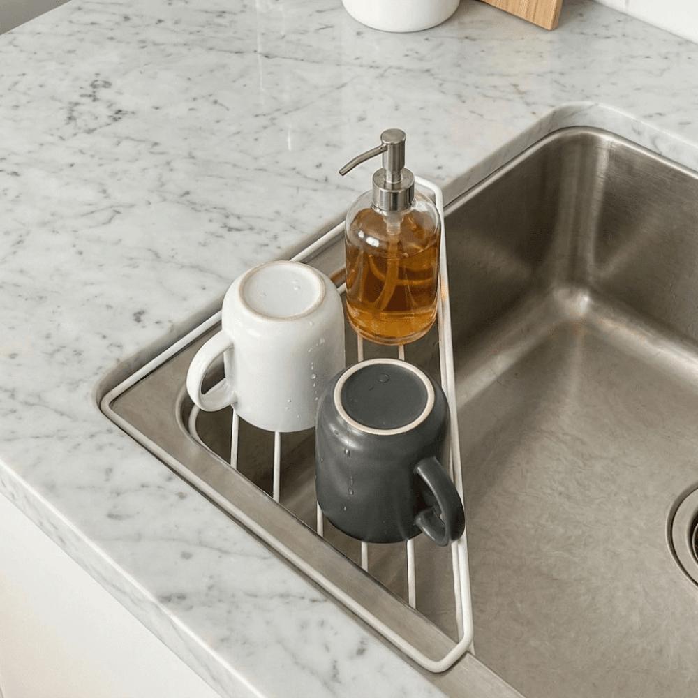 Anti-rust Sink Corner Rack Iron Dishcloth Sponge Stand Practical Sink Organizer Laundry Room