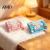 Decorative Keyboard Ornament 26-Key Fidget Toy, Animal Theme Push Bubble Keyboard, Desk Toy Stress Relief Mini for Backpack Purse Charm Gadget
