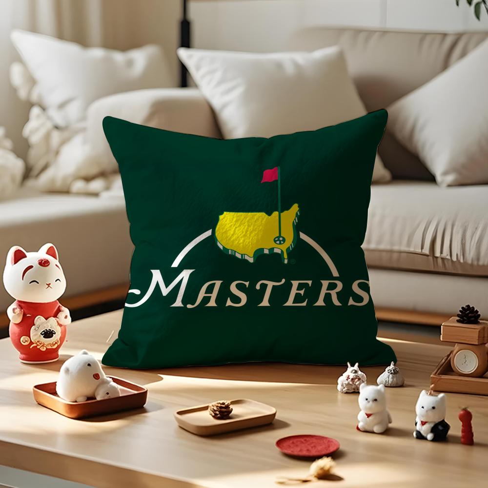 M-Masters Golf Printing Pillow Case Anti-dustmite Pillowcase Invisible Zipper Silky Short Plush Sofa Cushion Cover