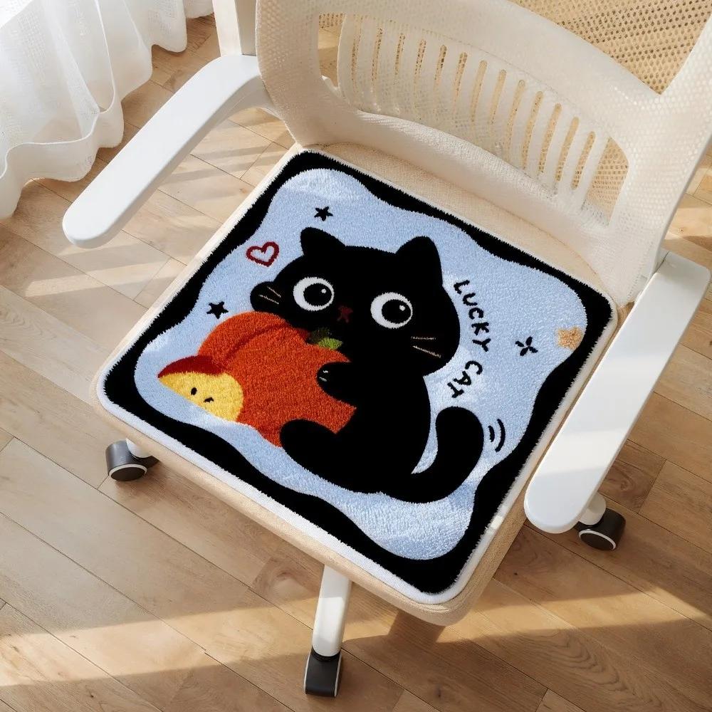 Мультяшная подушка на стул 40x40 см, противоскользящая, теплая зимняя, удобная, из имитации кашемира, подкладка на сиденье обеденного стула, для дома