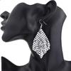 Women Sequins Mesh Dangle Drop Hook Earrings Club Evening Party Jewelry
