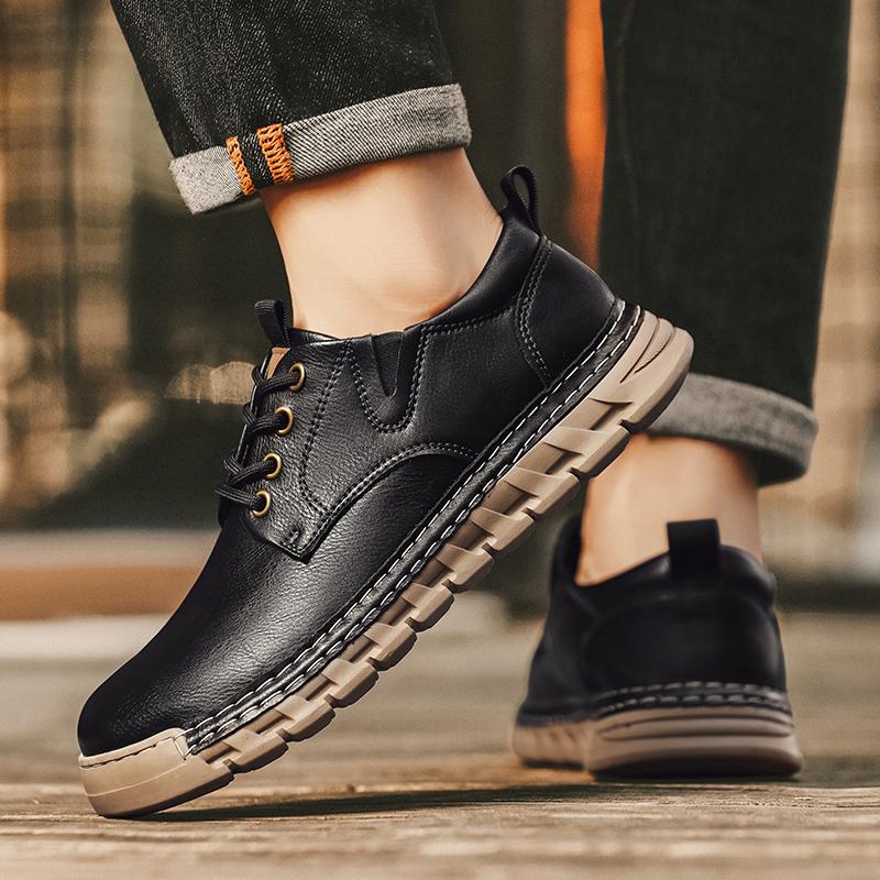 Male Sneakers Adult Non Slip Casual Desert Hiking Footwear Treking Shoes Trainers Outdoor Casual Leather Mens Shoes Retro Style