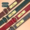 Personalized Custom Dog Collar with Engraved Lettering and Anti Loss Leather Collar