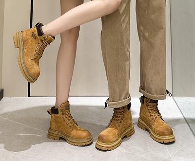 Женские ботинки, Обувь на толстой подошве, Ботинки, увеличивающие рост, Рабочие ботинки для улицы