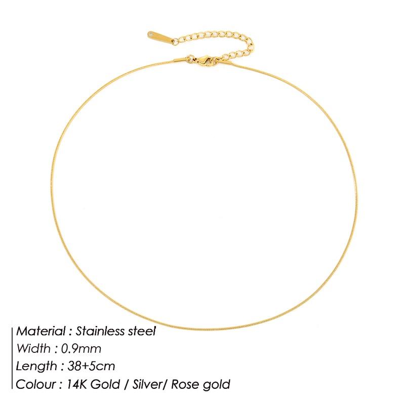 Simple Collarbone Necklace For Women Man Stainless Steel Gold Color Snake Chain High Quality Jewelry Wedding Party Gift