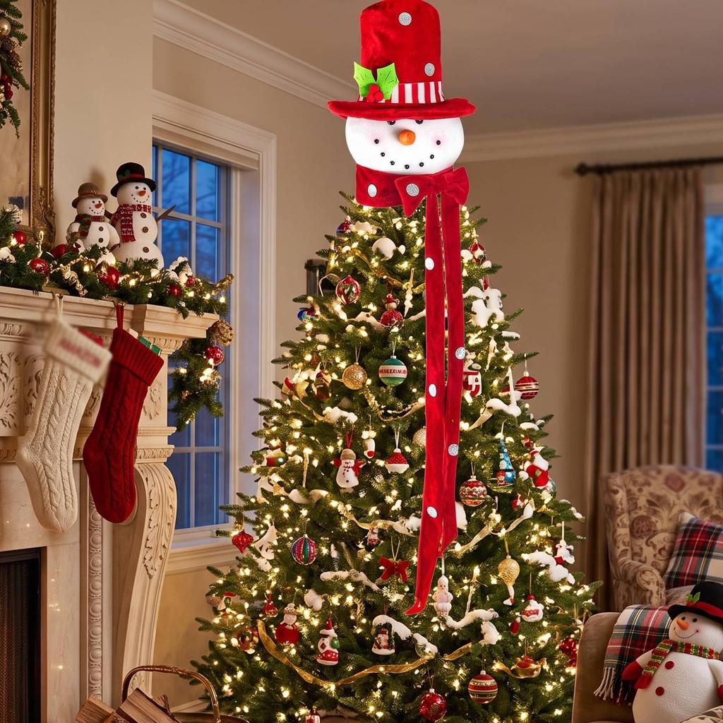 Snowman Tree Topper Soft Christmas Eye-Catching for Shop Window