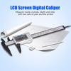 Цифровой штангенциркуль с очень большим ЖК-экраном для измерения глубины внутри и снаружи (Серебряный)