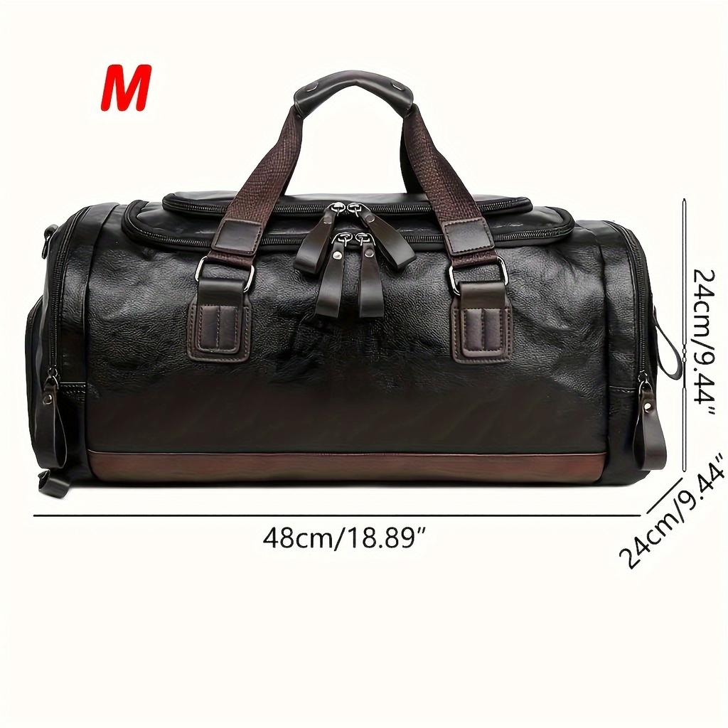 Men Quality PU Leather Travel Bags Carry On Luggage Bag Men Duffel Bags Handbag Casual Traveling Tote Large Weekend Bag