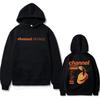 European Size Oversized Hoodie with Gold Rap Pattern