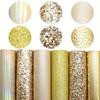 1Set/6pcs Concave-convex Texture Artificial Leather Sheet Gold Series Leather Set (6 Pieces/set) 20 * 33cm Artificial Leather