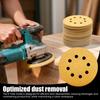 100Pcs 5inch 125mm 8 Hole Sanding Discs Sandpaper 60-320 Grits Gold Round Hook and Loop for Random Orbital Sander for Wood
