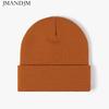 Available Autumn and Winter Warm Thickened Double Beanie Hat Simple Men's Women's Knitted Hat