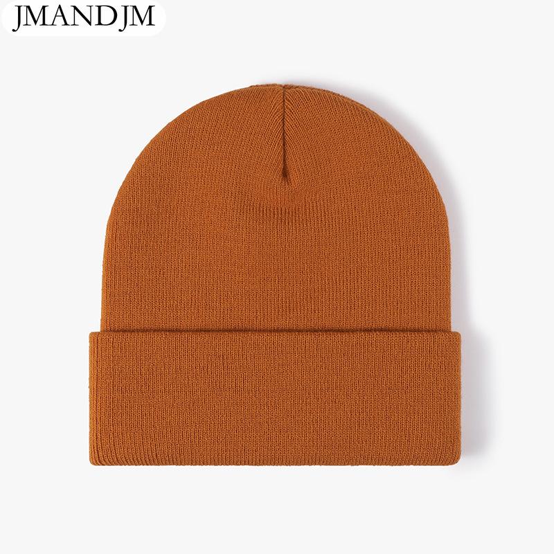 Available Autumn and Winter Warm Thickened Double Beanie Hat Simple Men's Women's Knitted Hat