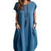 Women's Spring Summer Loose Casual Solid Color Pocket Dress