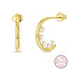 Luxury Golden Conch Starfish Pearl Ear Studs 925 Silver Butterfly Heart Shaped Pendants Pearl Earrings For Women Party Jewelry