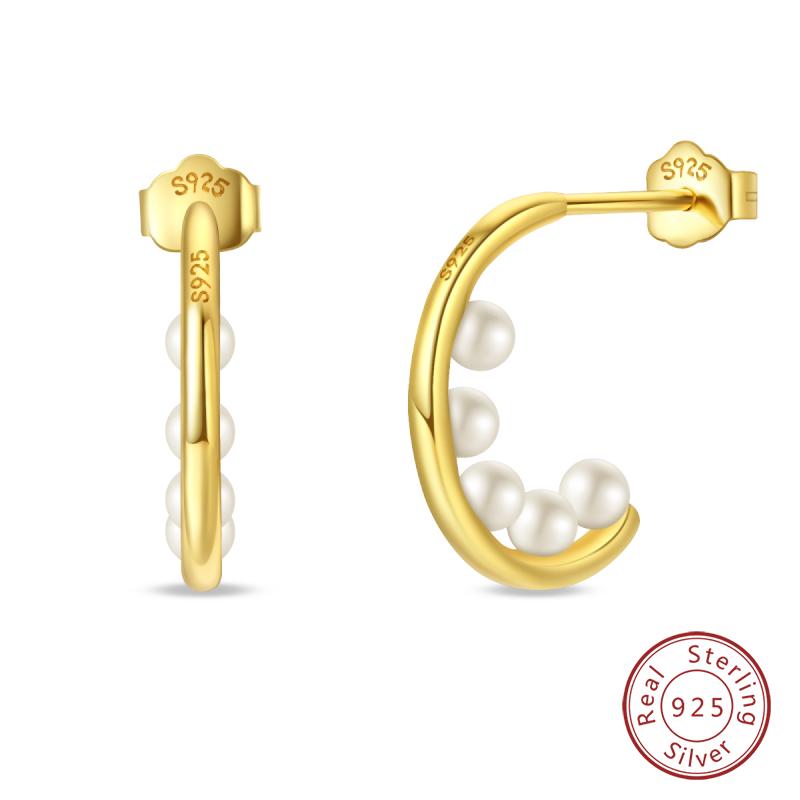 Luxury Golden Conch Starfish Pearl Ear Studs 925 Silver Butterfly Heart Shaped Pendants Pearl Earrings For Women Party Jewelry
