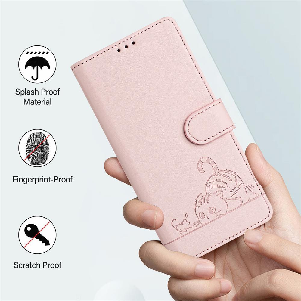 Мультяшный чехол-кошка для Oneplus 15 13 13T 13S 13R 12 12R 11 11R 10 9 Pro 10T 10R 9R 8T Чехлы Кожаный кошелек Флип-чехол Ремешок