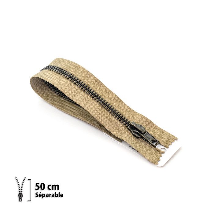 Fermeture éclair Z19 - laiton Séparable 6mm - 50 cm